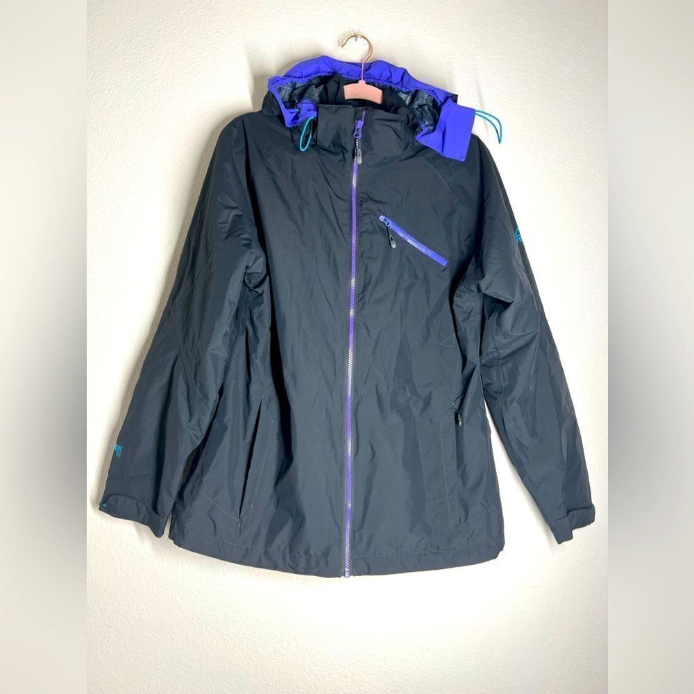 McKinley Aquamax 5000mm Rain Jacket Windbreaker Black Purple Women Sz L